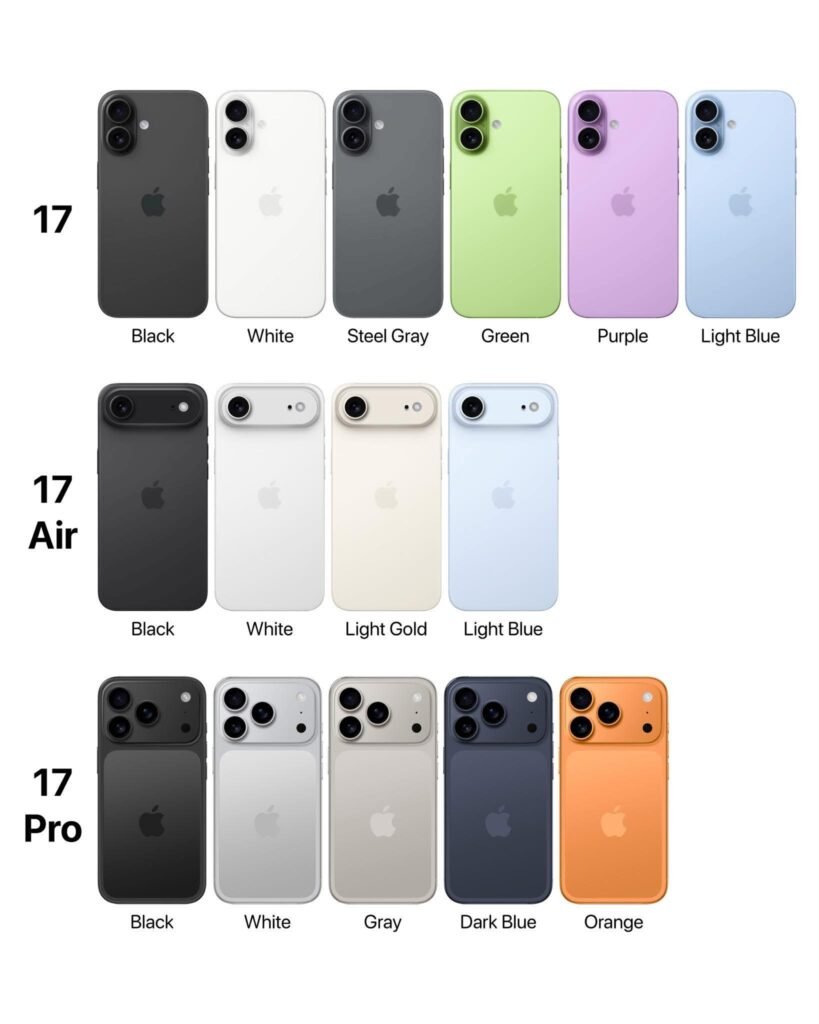 iPhone 17 - cores disponiveis